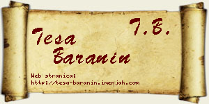 Teša Baranin vizit kartica